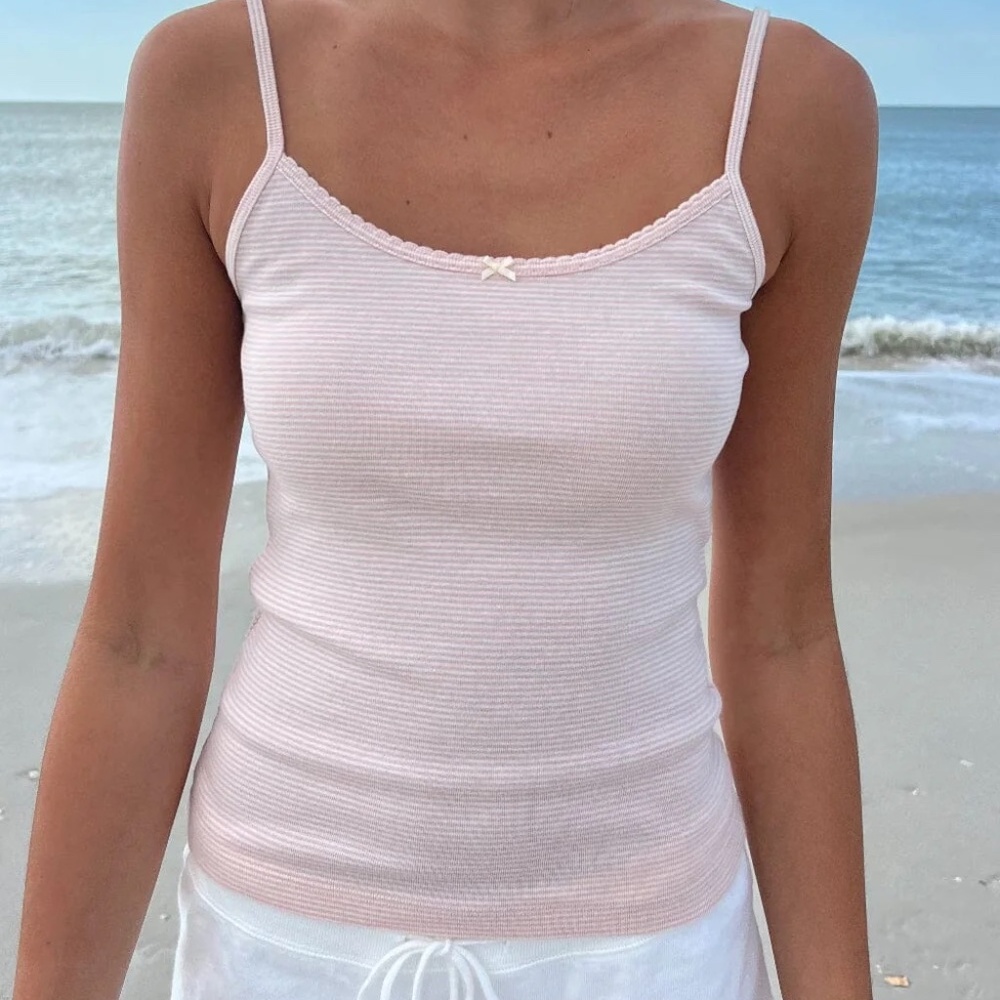 Brandy Melville John Galt Light Pink Baby Pink Spaghetti Strap Tank 100% cotton